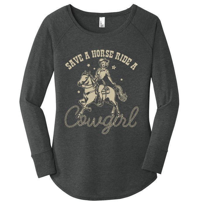 Save A Horse Ride A Cowgirl Lesbian Women's Perfect Tri Tunic Long Sleeve Shirt