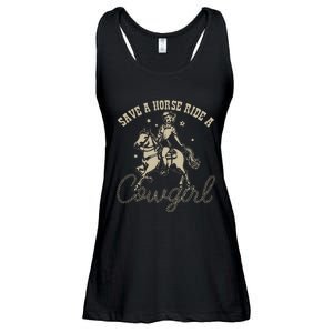 Save A Horse Ride A Cowgirl Lesbian Ladies Essential Flowy Tank