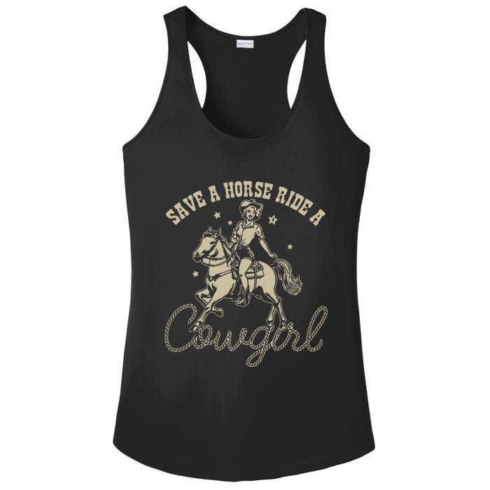 Save A Horse Ride A Cowgirl Lesbian Ladies PosiCharge Competitor Racerback Tank