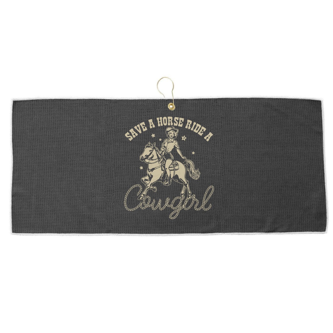 Save A Horse Ride A Cowgirl Lesbian Large Microfiber Waffle Golf Towel