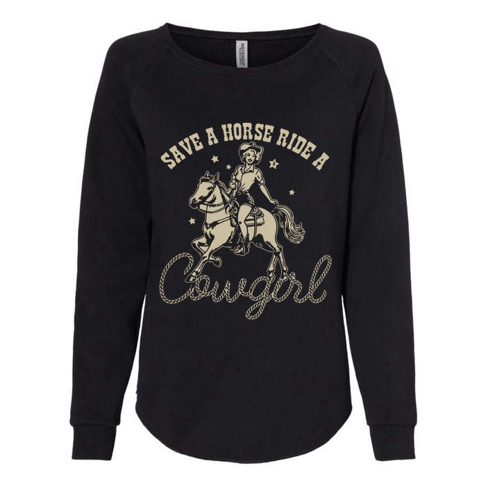 Save A Horse Ride A Cowgirl Lesbian Womens California Wash Sweatshirt