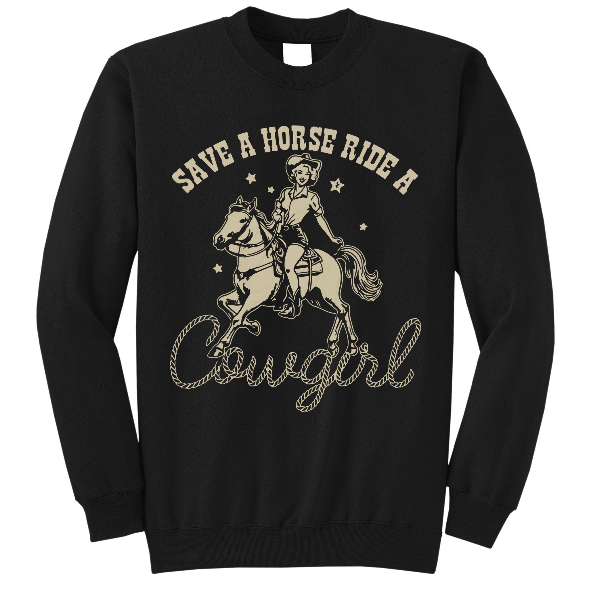 Save A Horse Ride A Cowgirl Lesbian Tall Sweatshirt