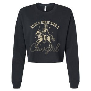 Save A Horse Ride A Cowgirl Lesbian Cropped Pullover Crew