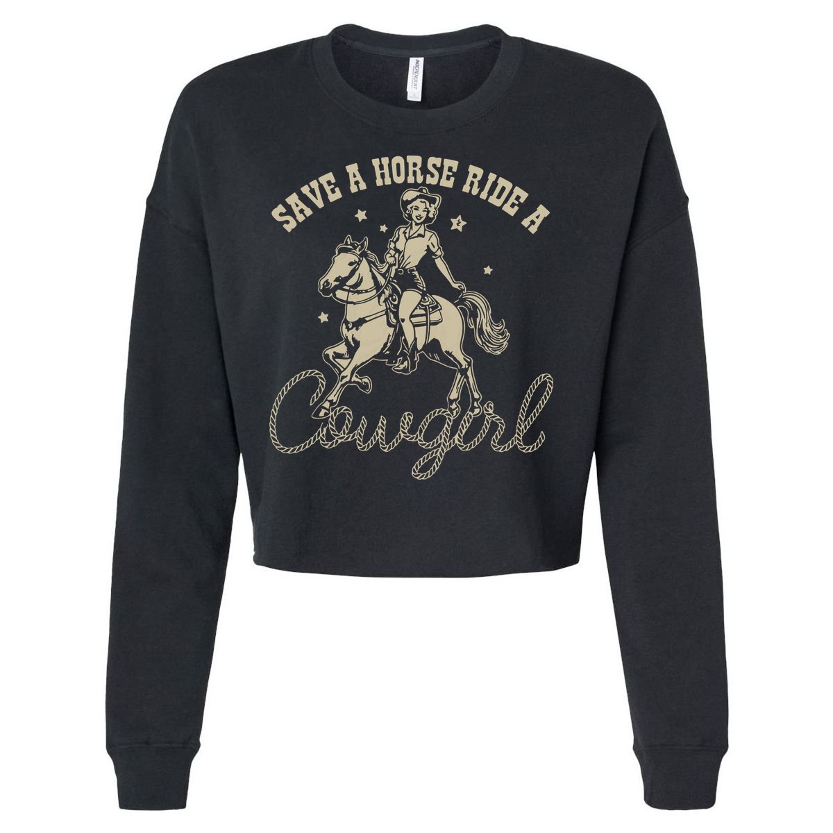Save A Horse Ride A Cowgirl Lesbian Cropped Pullover Crew