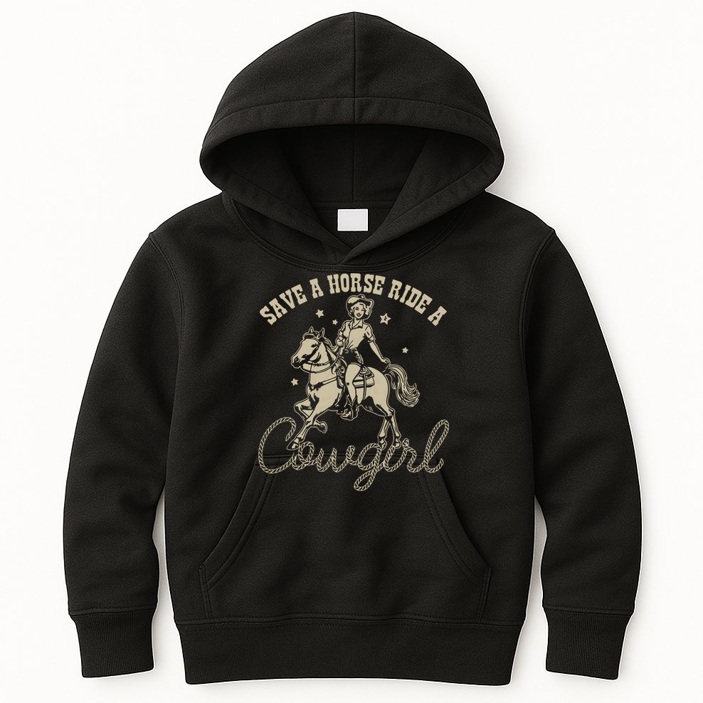 Save A Horse Ride A Cowgirl Lesbian Kids Hoodie