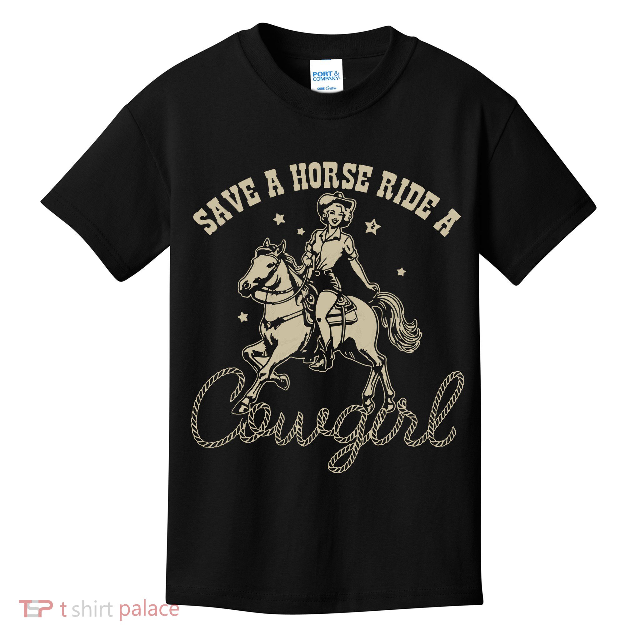 Save A Horse Ride A Cowgirl Lesbian Kids T-Shirt
