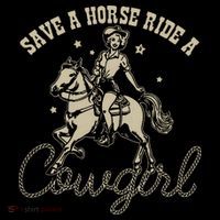 Save A Horse Ride A Cowgirl Lesbian Kids T-Shirt