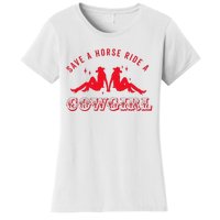 Save A Horse Ride A Cowgirl Lesbian Howdy Lesbians Women's T-Shirt