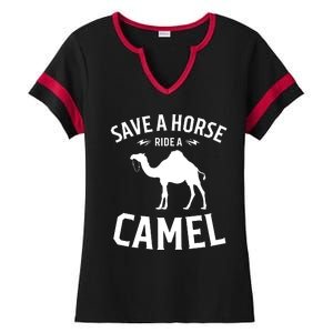 Save A Horse Ride A Camel Ladies Halftime Notch Neck Tee