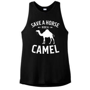 Save A Horse Ride A Camel Ladies PosiCharge Tri-Blend Wicking Tank