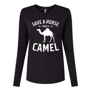 Save A Horse Ride A Camel Womens Cotton Relaxed Long Sleeve T-Shirt