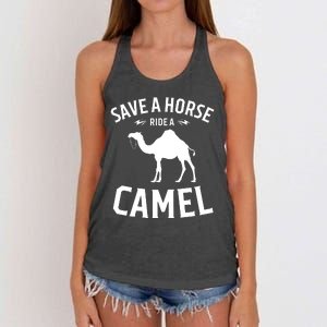 Save A Horse Ride A Camel Women's Knotted Racerback Tank