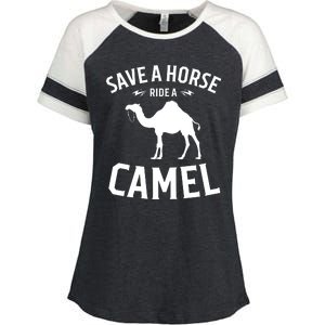 Save A Horse Ride A Camel Enza Ladies Jersey Colorblock Tee