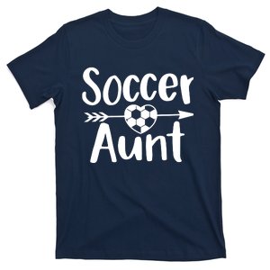 Soccer Aunt Heart Sport Lover Auntie Mothers Day T-Shirt