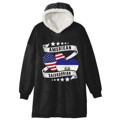 Salvadoran American Half American Half El Salvador Hooded Wearable Blanket