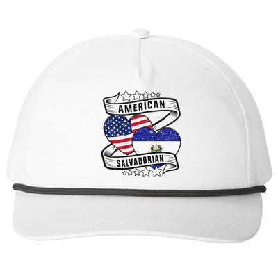 Salvadoran American Half American Half El Salvador Snapback Five-Panel Rope Hat