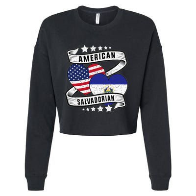 Salvadoran American Half American Half El Salvador Cropped Pullover Crew