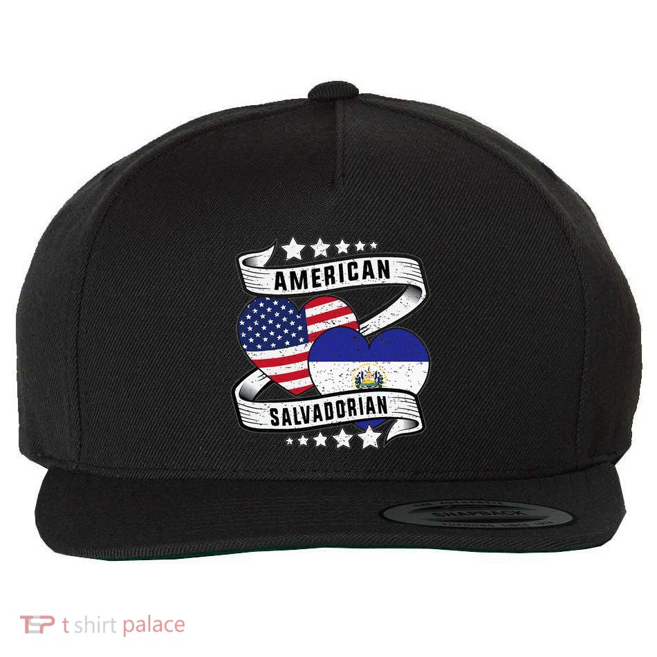 Salvadoran American Half American Half El Salvador Wool Snapback Cap