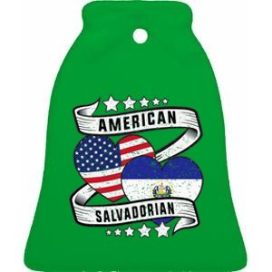 Salvadoran American Half American Half El Salvador Ceramic Bell Ornament