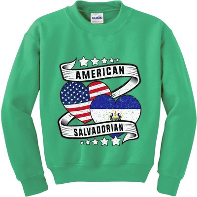 Salvadoran American Half American Half El Salvador Kids Sweatshirt
