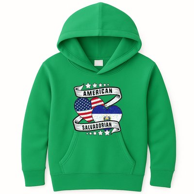 Salvadoran American Half American Half El Salvador Kids Hoodie