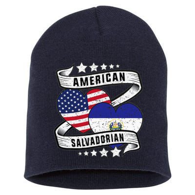 Salvadoran American Half American Half El Salvador Short Acrylic Beanie