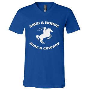 Save A Horse & Ride A Cowboy V-Neck T-Shirt