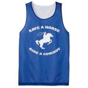 Save A Horse & Ride A Cowboy Mesh Reversible Basketball Jersey Tank