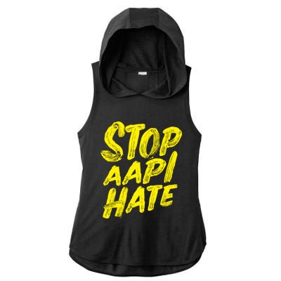 Stop Aapi Hate Ladies PosiCharge Tri-Blend Wicking Draft Hoodie Tank