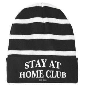 Stay At Home Club Striped Beanie with Solid Band