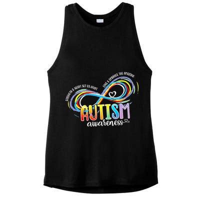 Strength And Heart Set Us Apart Autism acceptance Ladies PosiCharge Tri-Blend Wicking Tank