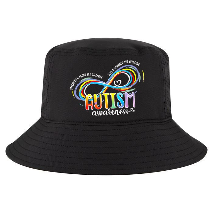 Strength And Heart Set Us Apart Autism acceptance Cool Comfort Performance Bucket Hat