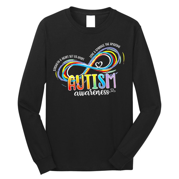 Strength And Heart Set Us Apart Autism acceptance Long Sleeve Shirt