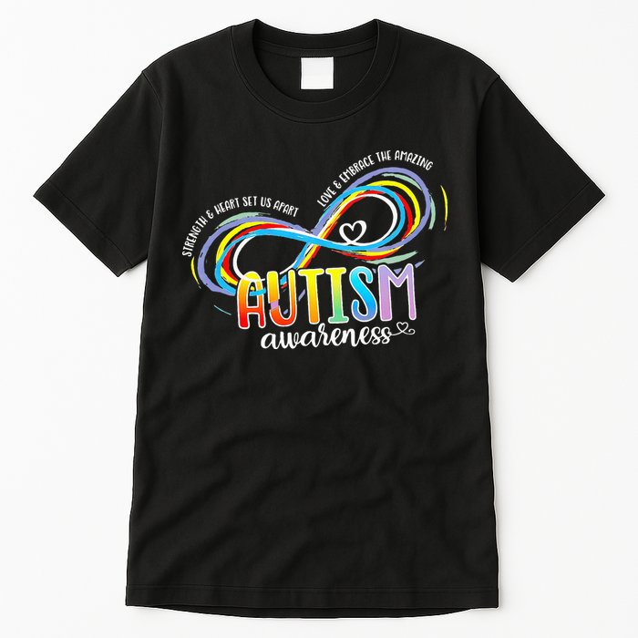 Strength And Heart Set Us Apart Autism acceptance Tall T-Shirt