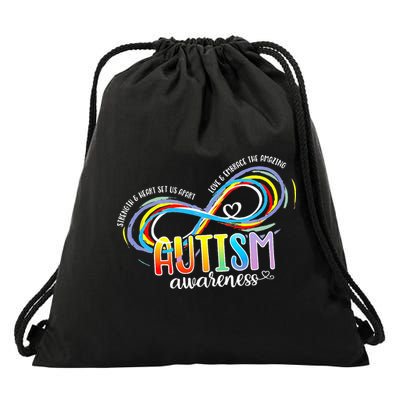 Strength And Heart Set Us Apart Autism acceptance Drawstring Bag