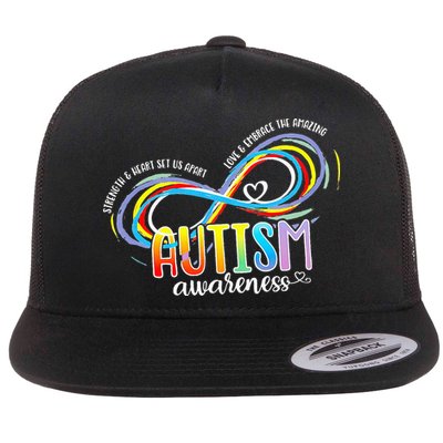 Strength And Heart Set Us Apart Autism acceptance Flatbill Hat