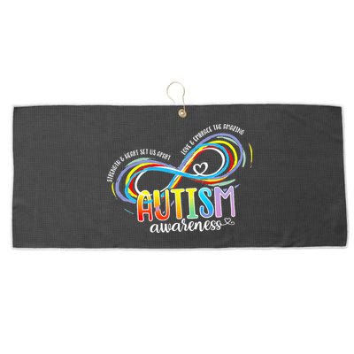 Strength And Heart Set Us Apart Autism acceptance Large Microfiber Waffle Golf Towel