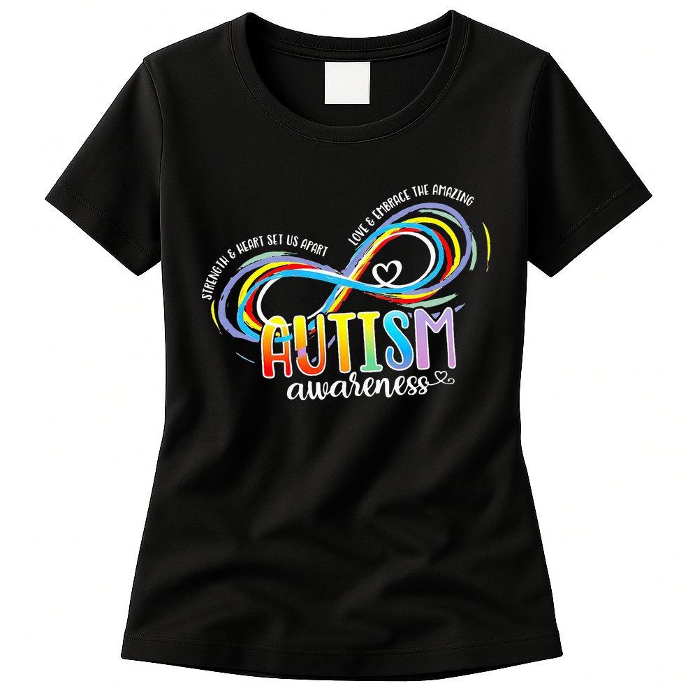 Strength And Heart Set Us Apart Autism acceptance Womens T-Shirt