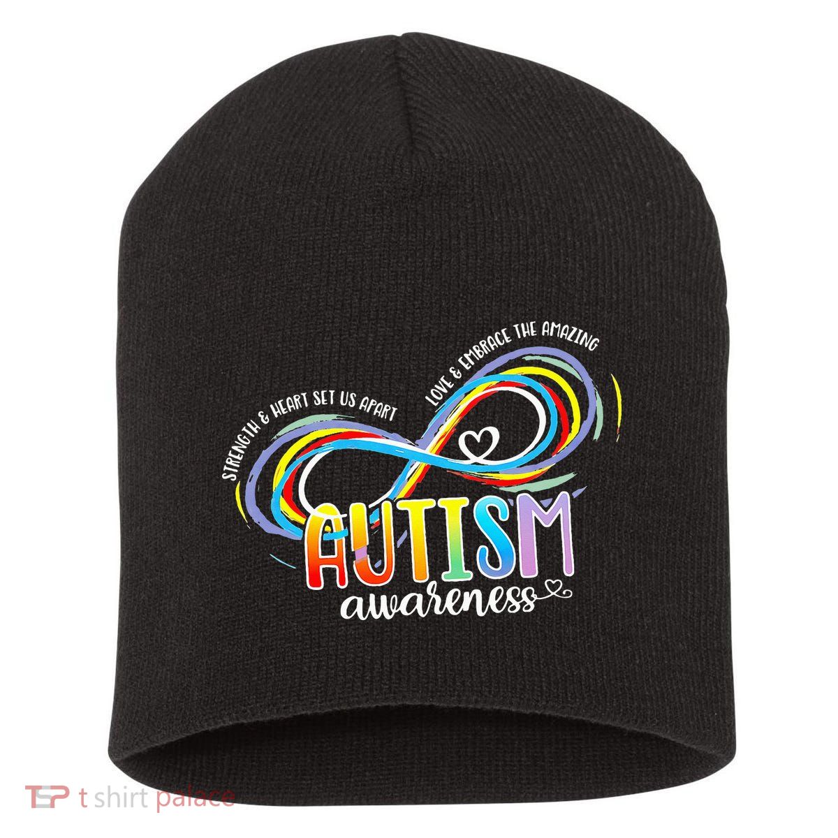 Strength And Heart Set Us Apart Autism acceptance Short Acrylic Beanie