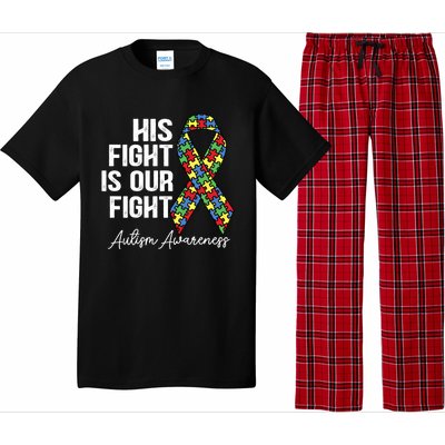 Support Autism His Fight Is Our Fight Autism Awareness Cool Gift Pajama Set