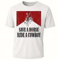 Save A Horse Ride A Cowboy Skeleton Western Country Cooling Performance Crew T-Shirt