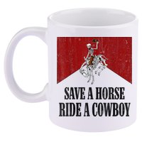Save A Horse Ride A Cowboy Skeleton Western Country 11oz C Handle Ceramic Mug