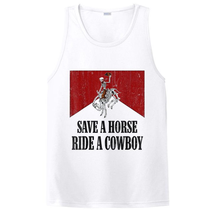Save A Horse Ride A Cowboy Skeleton Western Country PosiCharge Competitor Tank