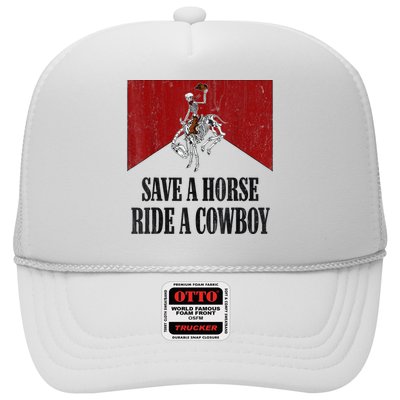 Save A Horse Ride A Cowboy Skeleton Western Country Trucker Hat