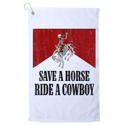 Save A Horse Ride A Cowboy Skeleton Western Country Golf Towel