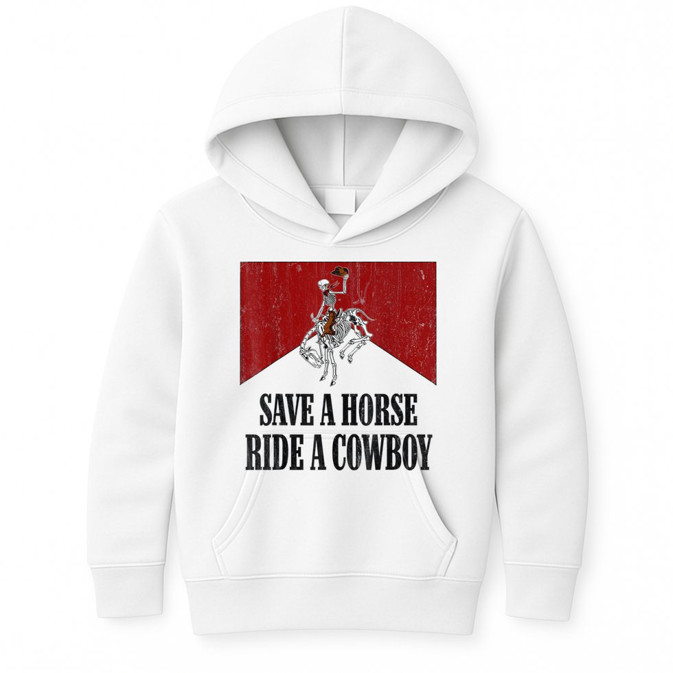 Save A Horse Ride A Cowboy Skeleton Western Country Kids Hoodie