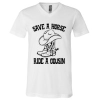 Save A Horse Ride A Cousin All Trash No Trailer Trash YAll V-Neck T-Shirt