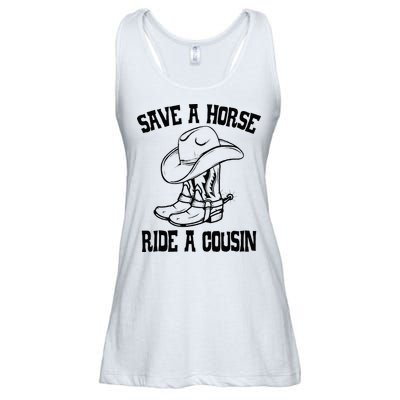 Save A Horse Ride A Cousin All Trash No Trailer Trash YAll Ladies Essential Flowy Tank