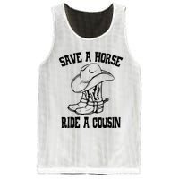 Save A Horse Ride A Cousin All Trash No Trailer Trash YAll Mesh Reversible Basketball Jersey Tank