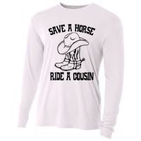 Save A Horse Ride A Cousin All Trash No Trailer Trash YAll Cooling Performance Long Sleeve Crew